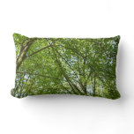 Canopy of Spring Leaves Green Nature Scene Lumbar Pillow