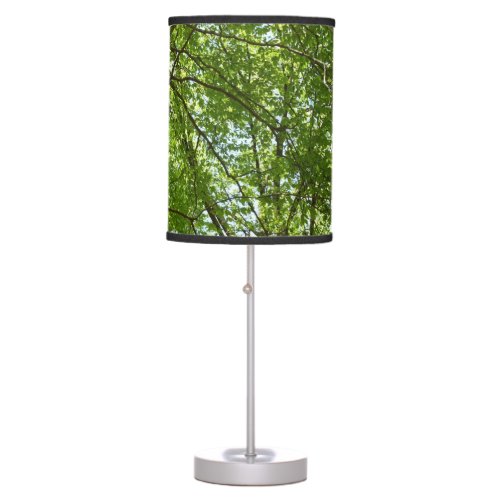 Canopy of Spring Leaves Green Nature Scene Table Lamp