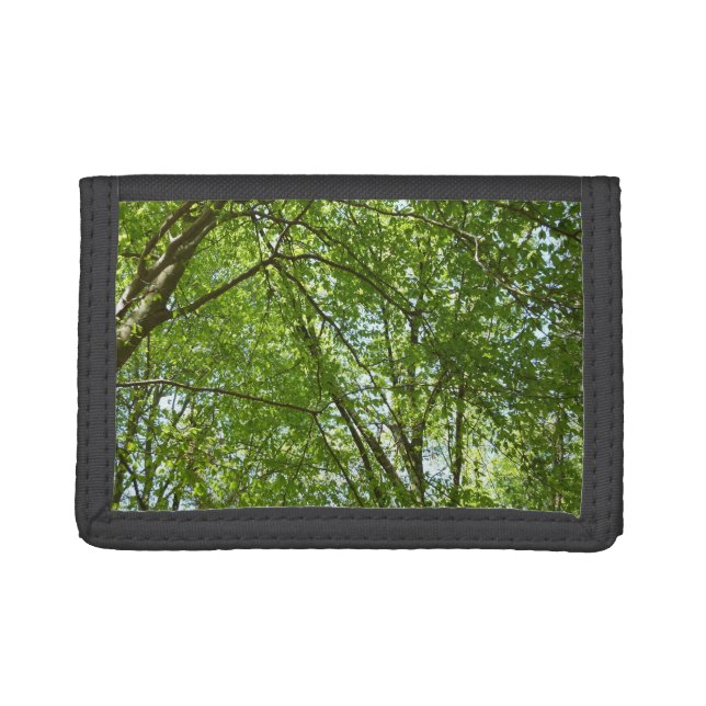 Canopy of Spring Leaves Green Nature Scene Trifold Wallet (Front)