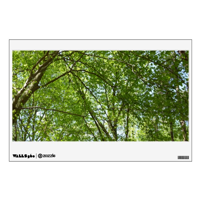Canopy of Spring Leaves Green Nature Scene Wall Sticker (Front)