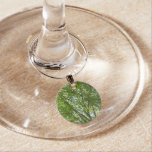 Canopy of Spring Leaves Green Nature Scene Wine Glass Charm