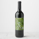 Canopy of Spring Leaves Green Nature Scene Wine Label