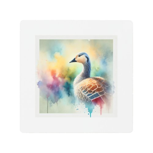 Canqun Upland Goose 180624AREF114 _ Watercolor Metal Print