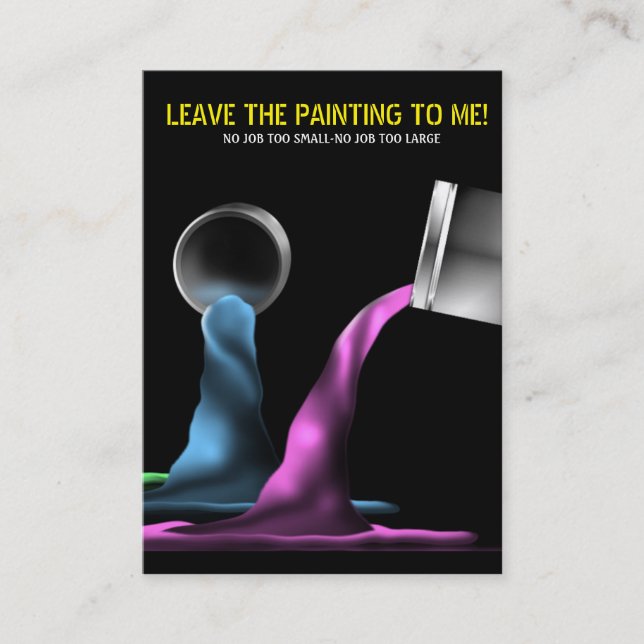 Cans of Pouring Paint Painter Business Card (Front)