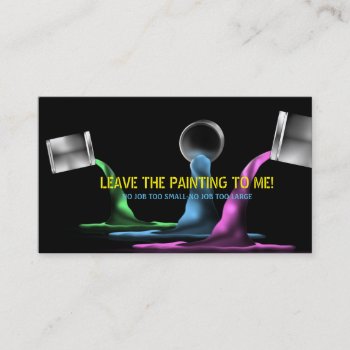 Cans Of Pouring Paint Painter Business Card by Biz_cards at Zazzle