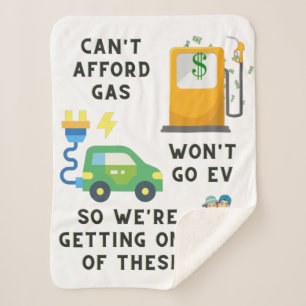 Can't Afford Gas or EV So Buying A Horse Joke Gift Sherpa Blanket