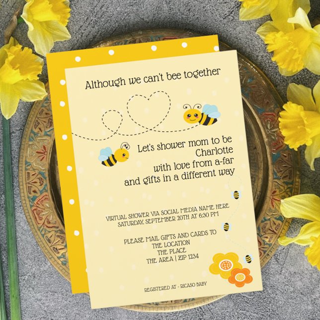 Cant Be Together Baby Shower by Mail Invitation (Creator Uploaded)