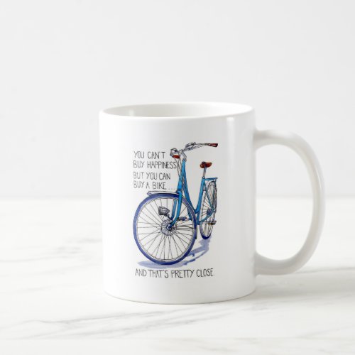 Cant buy happiness blue bike coffee mug