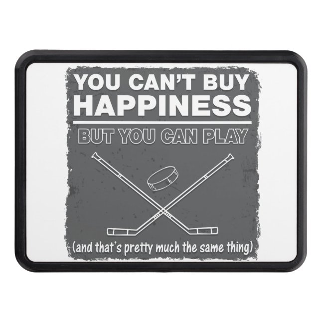 Can't Buy Happiness Hockey Tow Hitch Cover (Front)