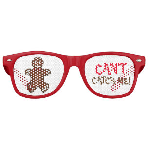 Can't Catch Me Gingerbread Man Christmas Cookie Retro Sunglasses