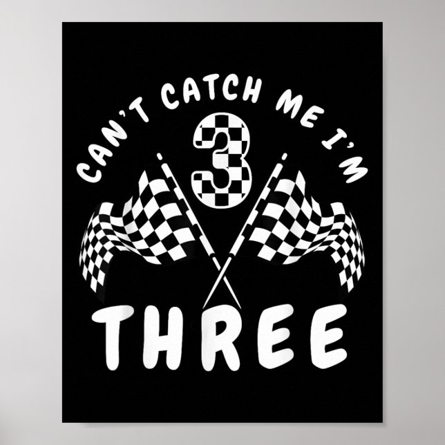 Cant Catch Me Im Three 3rd Birthday Party  Poster (Front)