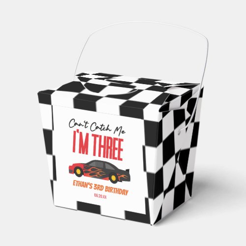 Cant Catch Me Red Race Car 3rd Birthday Party Favor Boxes