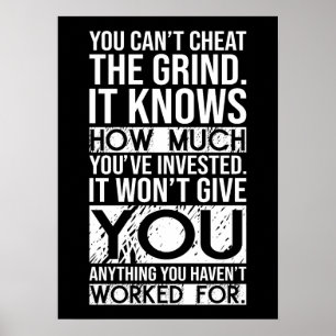 Can't Cheat The Grind - Gym, Hustle, Success Poster