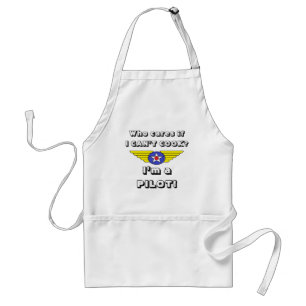 can't cook who cares pilot apron color