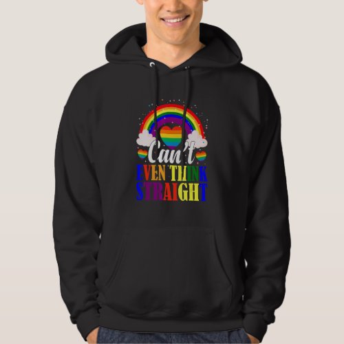 Cant Even Think Straight   Lgbt Colors Pride Mont Hoodie
