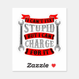 Can't Fix Stupid But Can Charge For It Sticker