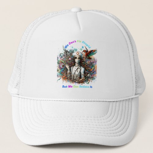 Cant Fix Stupid Healing Harmony Trucker Hat