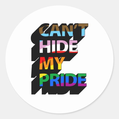 Cant Hide My Pride 3D Classic Round Sticker