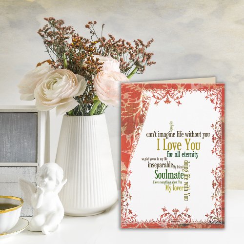 Cant Imagine Life Without You Words of Love Card