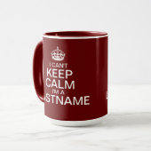 Can't Keep Calm Enter Your Last Name Big Mug (Front Left)