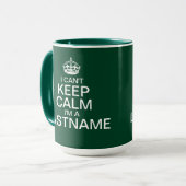 Can't Keep Calm Enter Your Last Name Green Big Mug (Front Left)