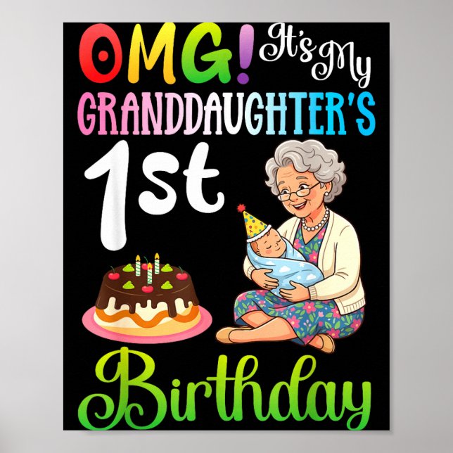 Cant keep calm granddaughters 7th birthday grandma poster (Front)
