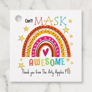 can't mask how awesome you are rainbow volunteer favor tags