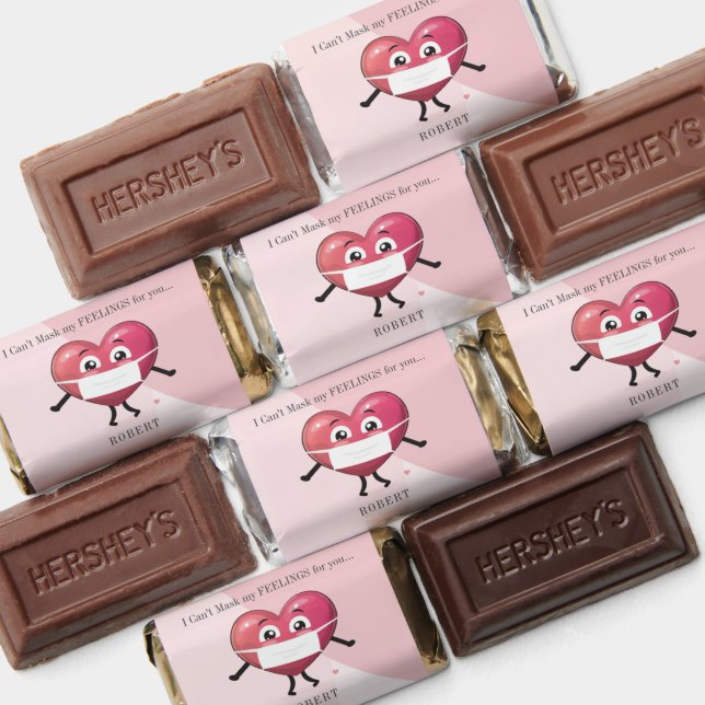 Can't Mask My Feelings Happy Valentine's Day Cute Hershey's Miniatures (Assorted)