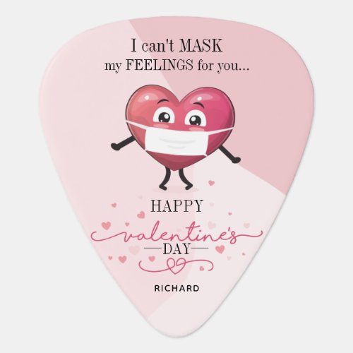 Cant Mask My Feelings Happy Valentines Day Guitar Pick