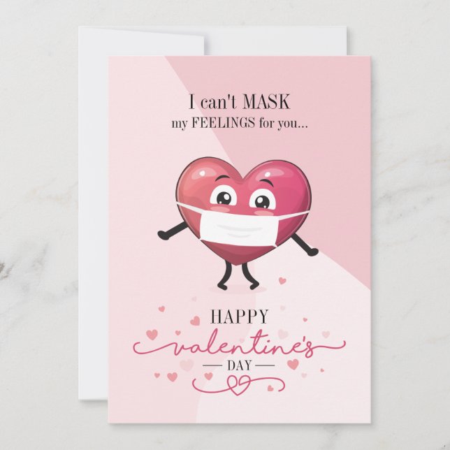 Can't Mask My Feelings Valentine's Day Mom Holiday Card (Front)