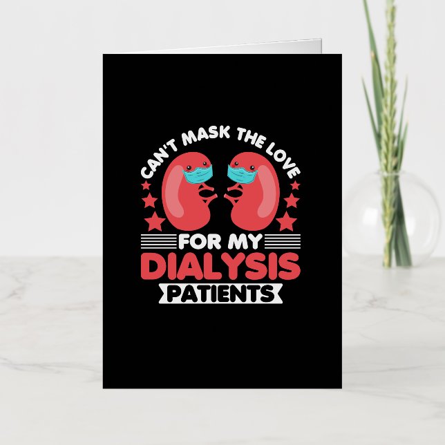 Can't Mask the Love for My Kidney Dialysis Patient Foil Greeting Card (Front)