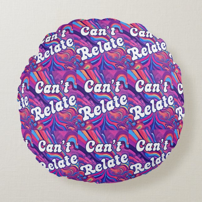 Cant Relate Abstract Colors Tile Round Pillow (Front)