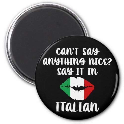 Cant Say Anything Nice Say It In Italian Funny Magnet
