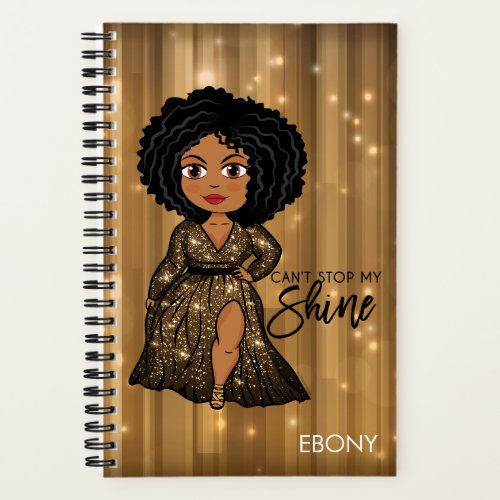 Cant Stop My Shine Personalized Half Letter Size Notebook