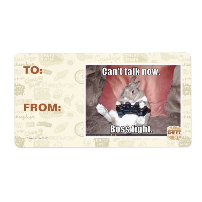 Can't talk now, boss fight. label (Front)