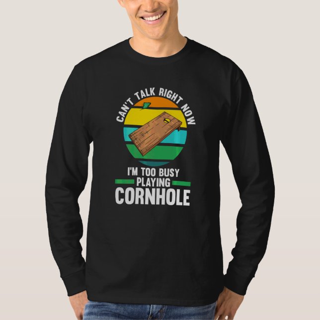 Can't Talk Right Playing Cornhole Cornhole Player  T-Shirt (Front)