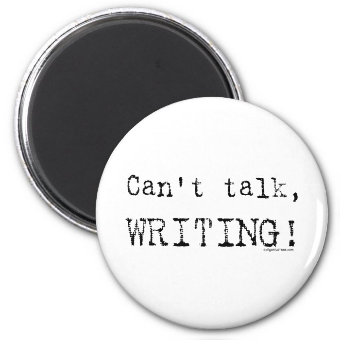 Can't talk, writing fridge magnets