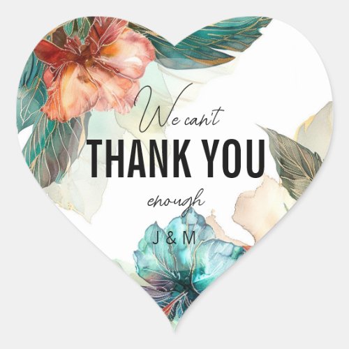 Cant thank you enough Hibiscus Serenade Paradise Heart Sticker