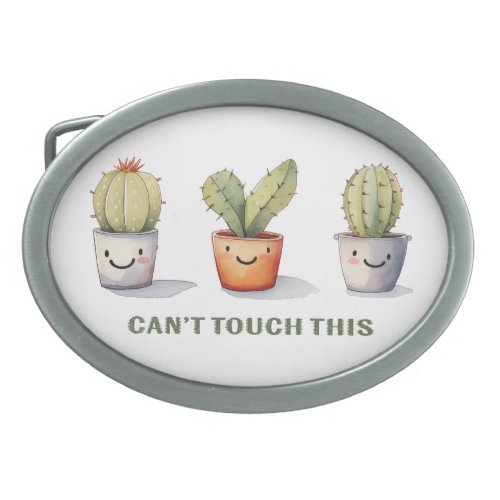 Cant Touch This _ Cactus Art Belt Buckle