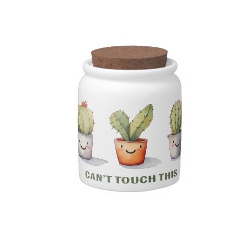 Cant Touch This _ Cactus Art Candy Jar