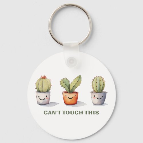 Cant Touch This _ Cactus Art Keychain