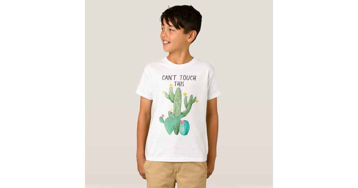 Can't Touch This Cactus Kid's Shirt Watercolor | Zazzle.com