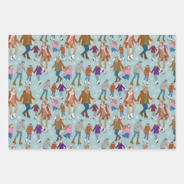 Can't Wait To Ice Skate Wrapping Paper Sheets (Front)
