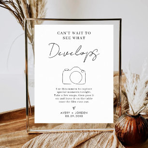 Can't Wait to See What Develops Minimalist Wedding Poster