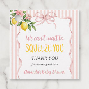 Can't Wait To Squeeze Floral Lemon Baby Shower Favor Tags