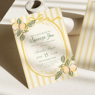 Can't Wait to Squeeze You | Citrus Baby Shower Invitation