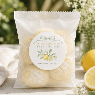 Can't Wait to Squeeze You Lemon Baby Shower Favor Classic Round Sticker