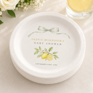 Can't Wait to Squeeze You Lemon Baby Shower Paper Plates