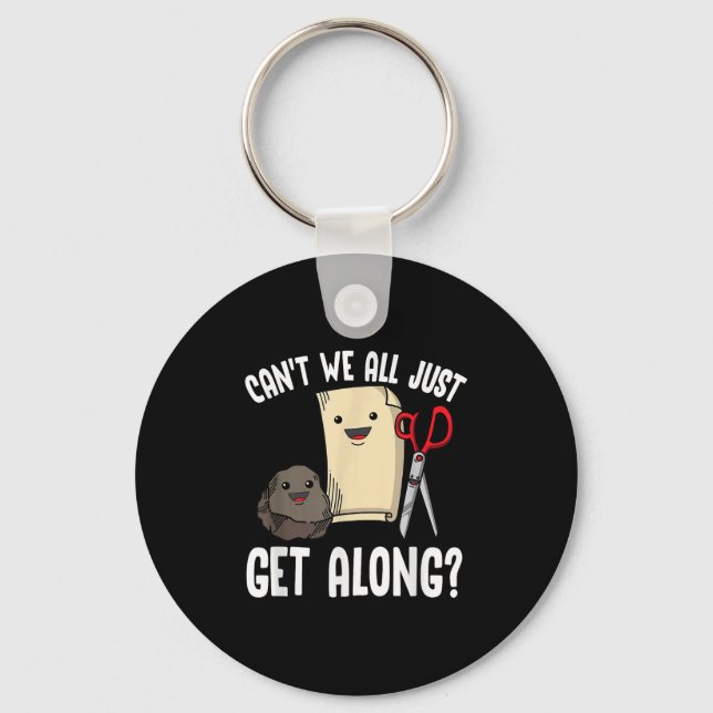 Can't We All Just Get Along_ Rock Paper Scissors F Keychain (Front)