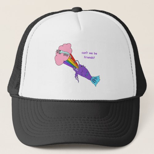Cant we be friends lanyard fish and plankton hat